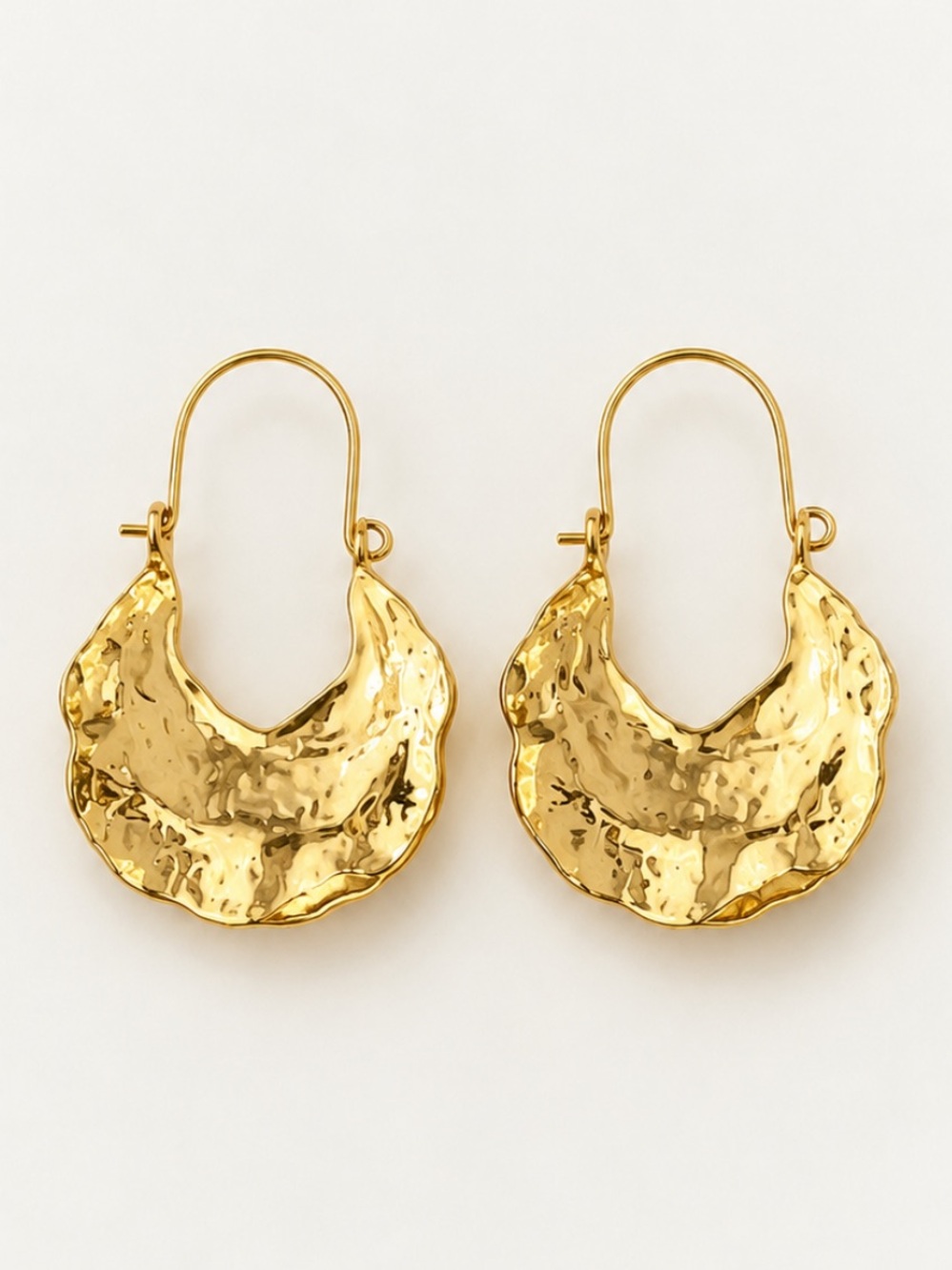 New! Gold Crescent Hoop Earrings NWOT